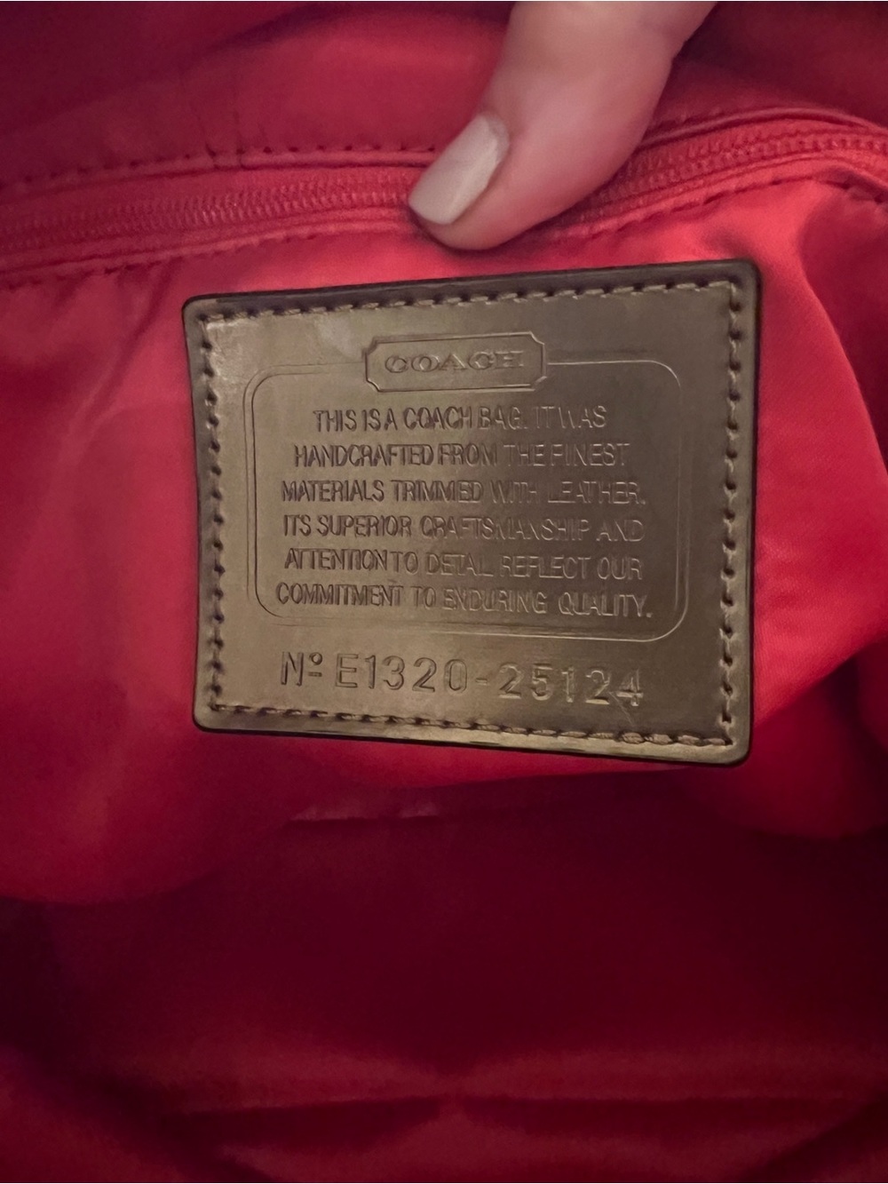 Coach Poppy Dot Print Tote Bag Style 25124 | Red Satin Lining | Shoulder Bag - Picture 12 of 16